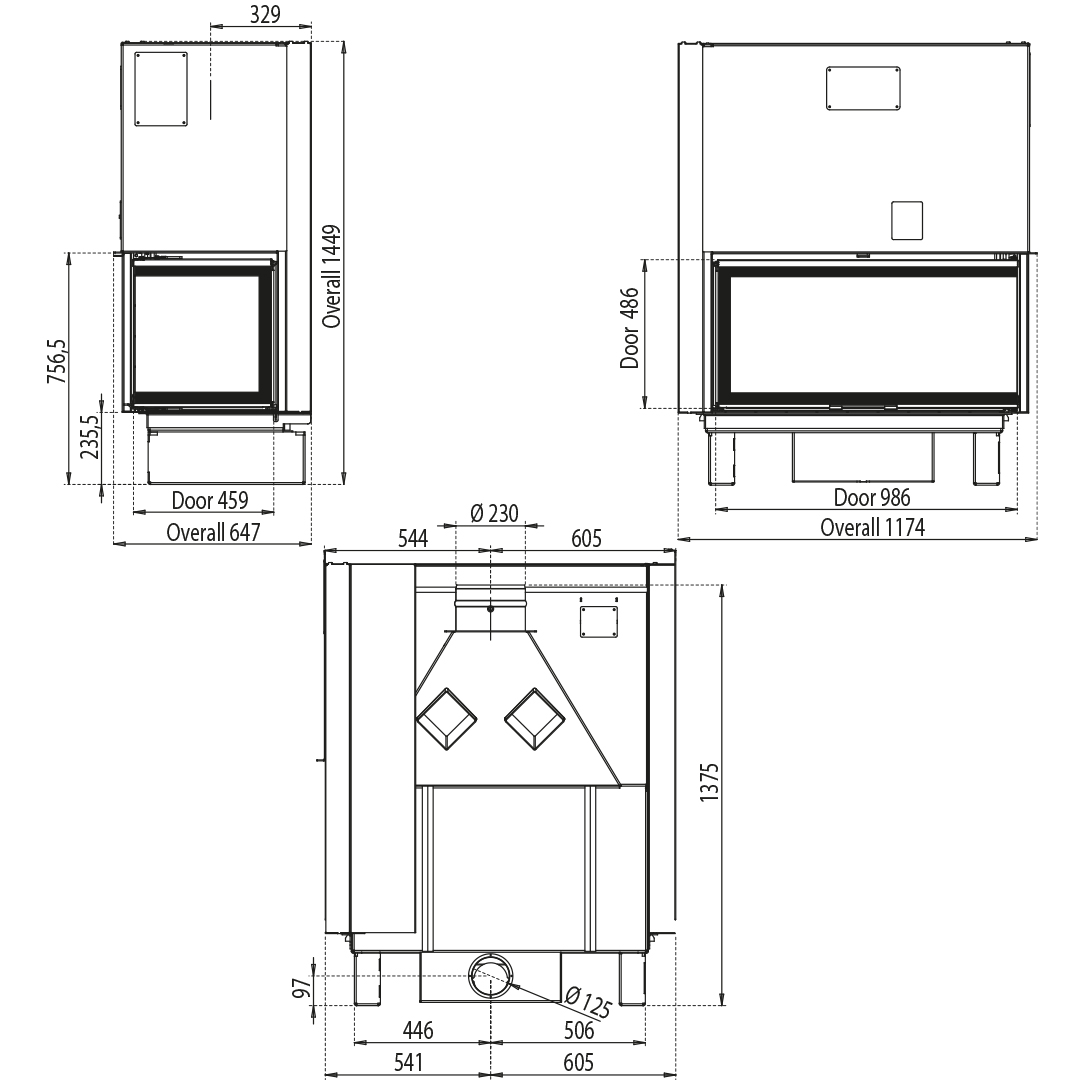 design fireplaces AXIS scheme XP0120LD