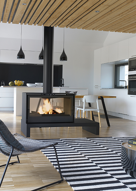 Wood Stoves Poele 1000 Double Face Cheminees Axis